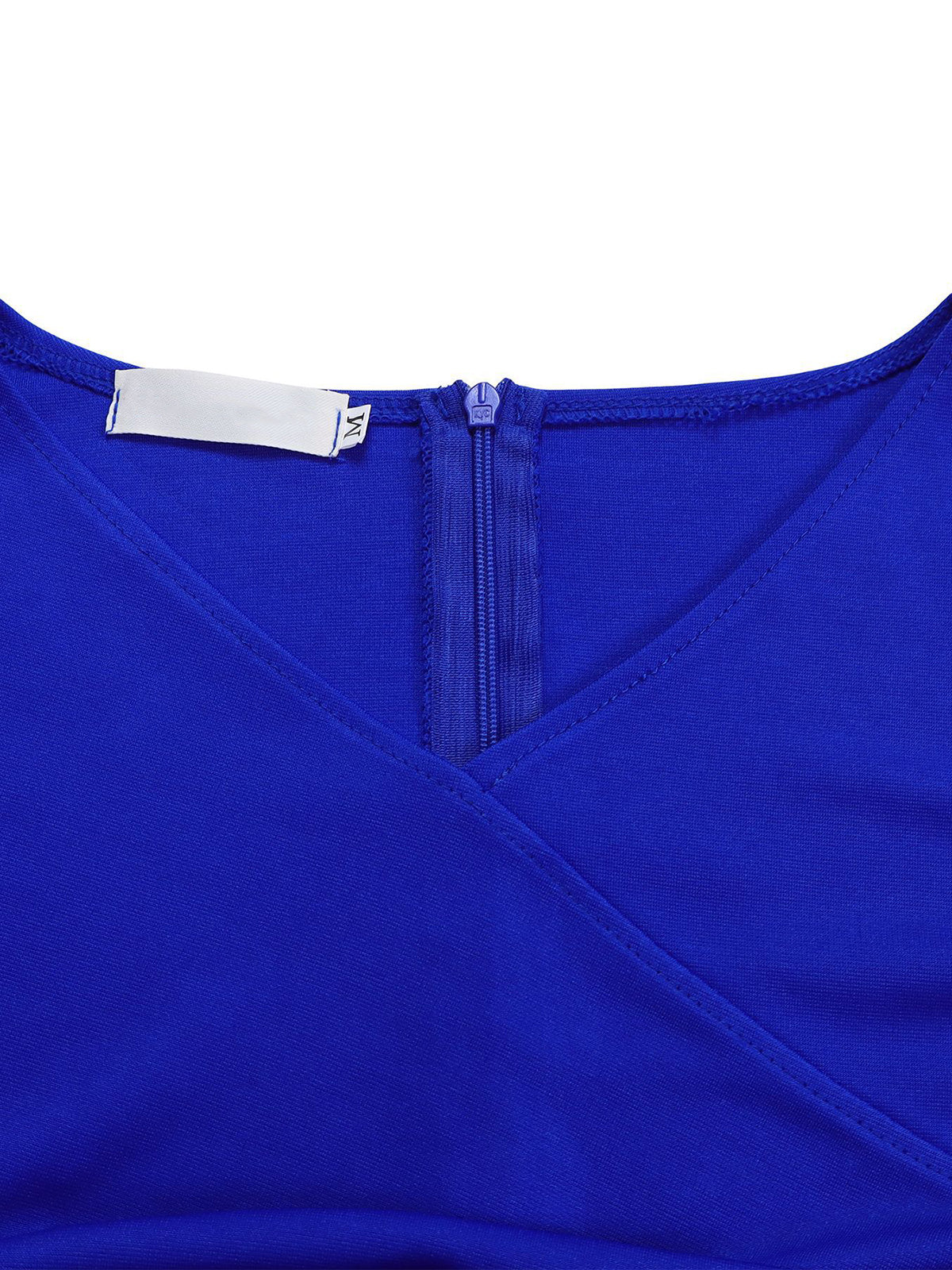Casual V-neck High Waist Pleated Hem Midi Dress