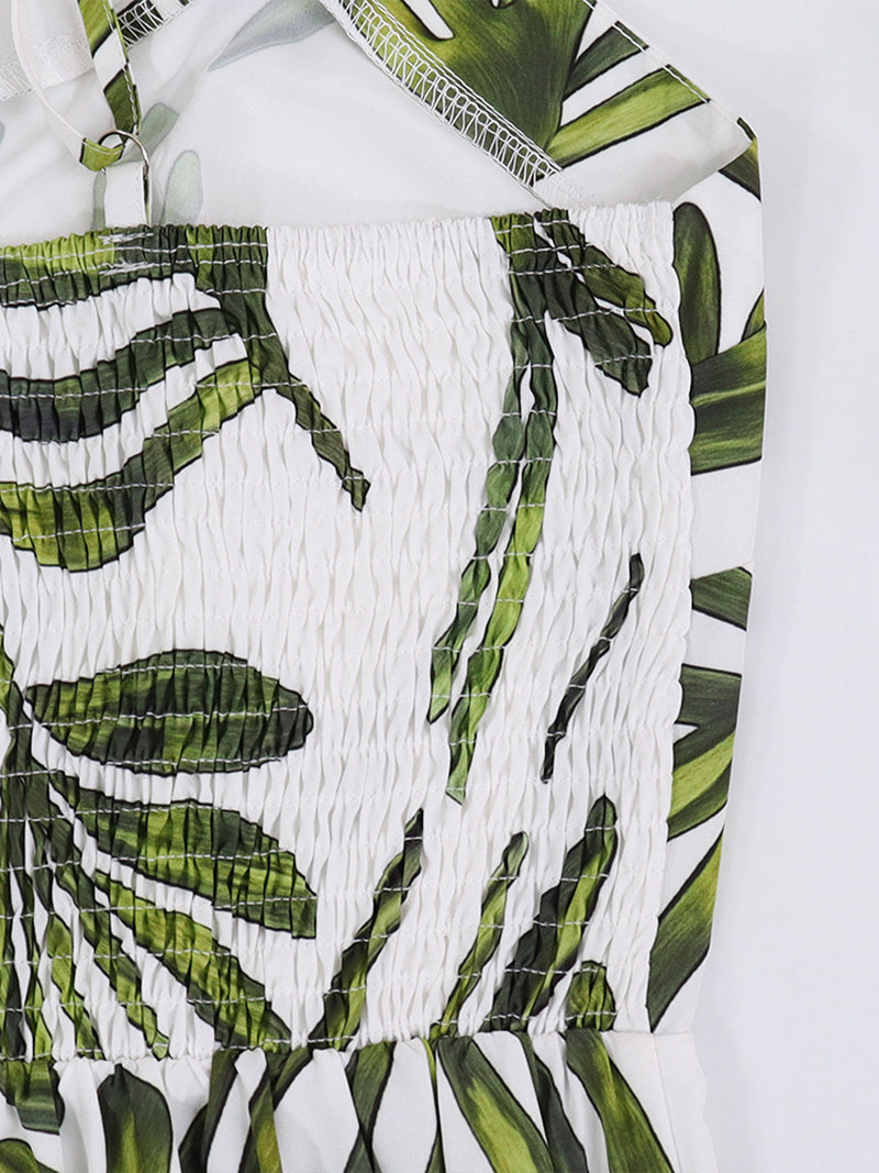 Casual Print Sleeveless A-Line Strap Dress