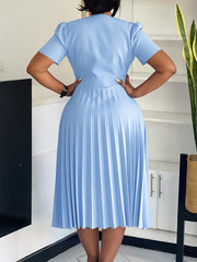 Elegant V Neck Ruffle Dress