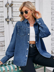 Snap Button Washed Denim Shirt