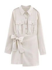 Fashion Bow Bandage Slim Blazer Dress