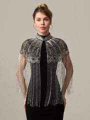Luxury Beaded Fringe Evening Cape-boutique