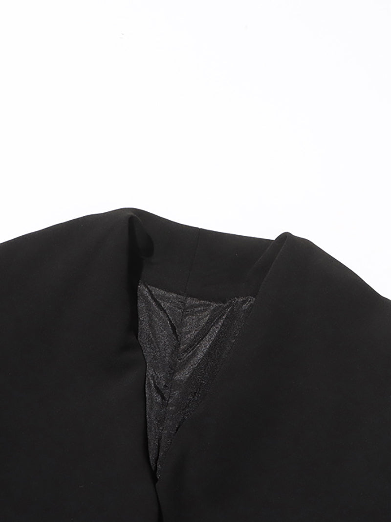 Solid Patchwork Belt Loose Elegant Trench Coat