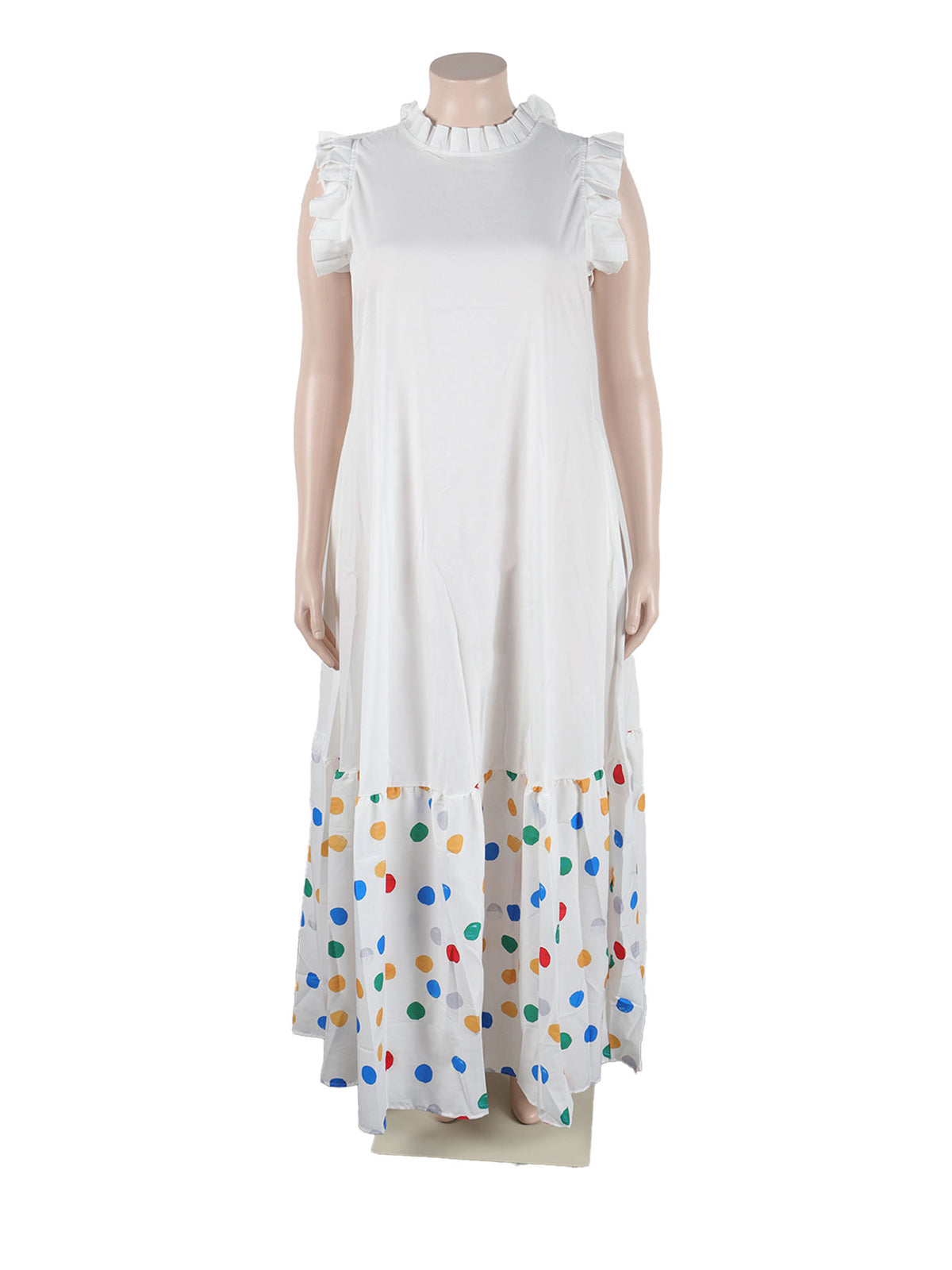 Fashion Leopard Print Patchwork Loose Maxi Dress