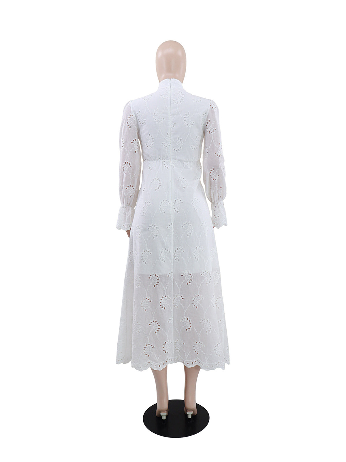 Elegant Hollow Out Cinched Waist Holiday Dress
