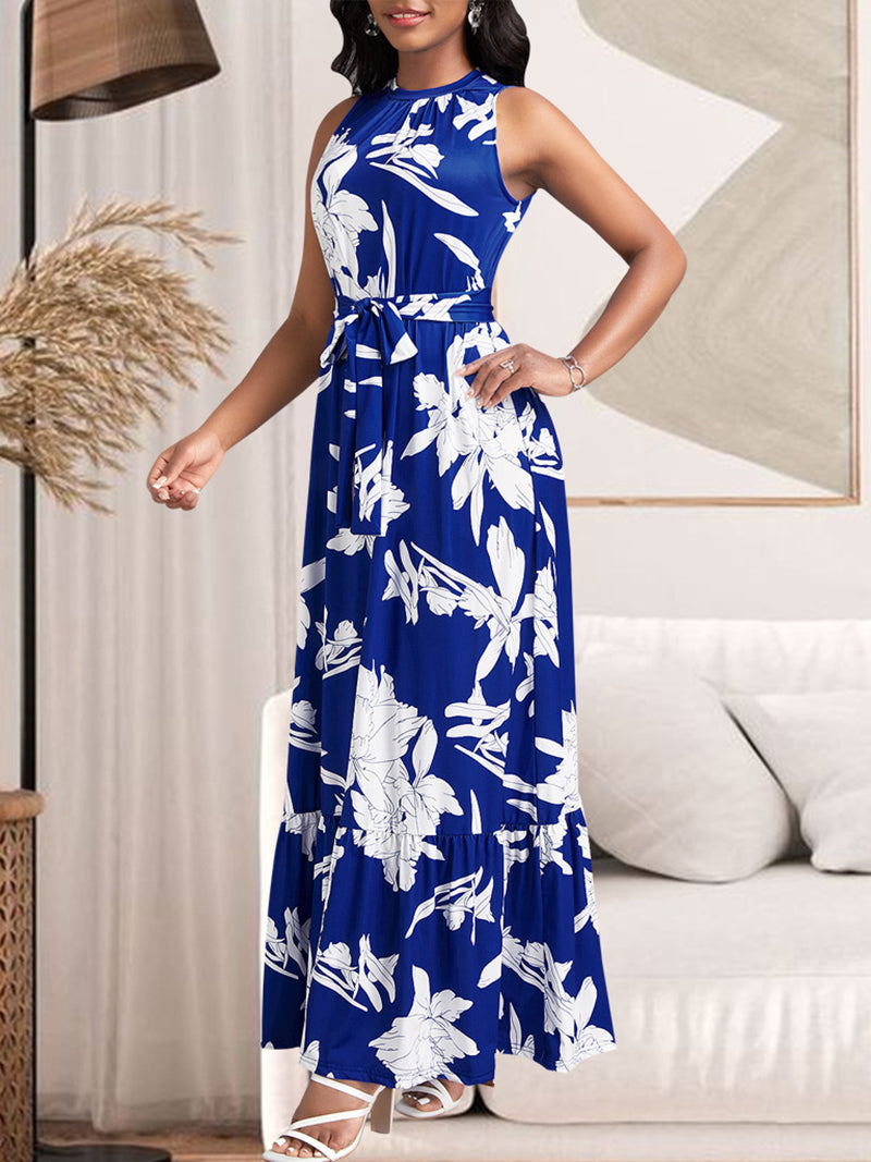 Fashion Print Sleeveless Slim Dress