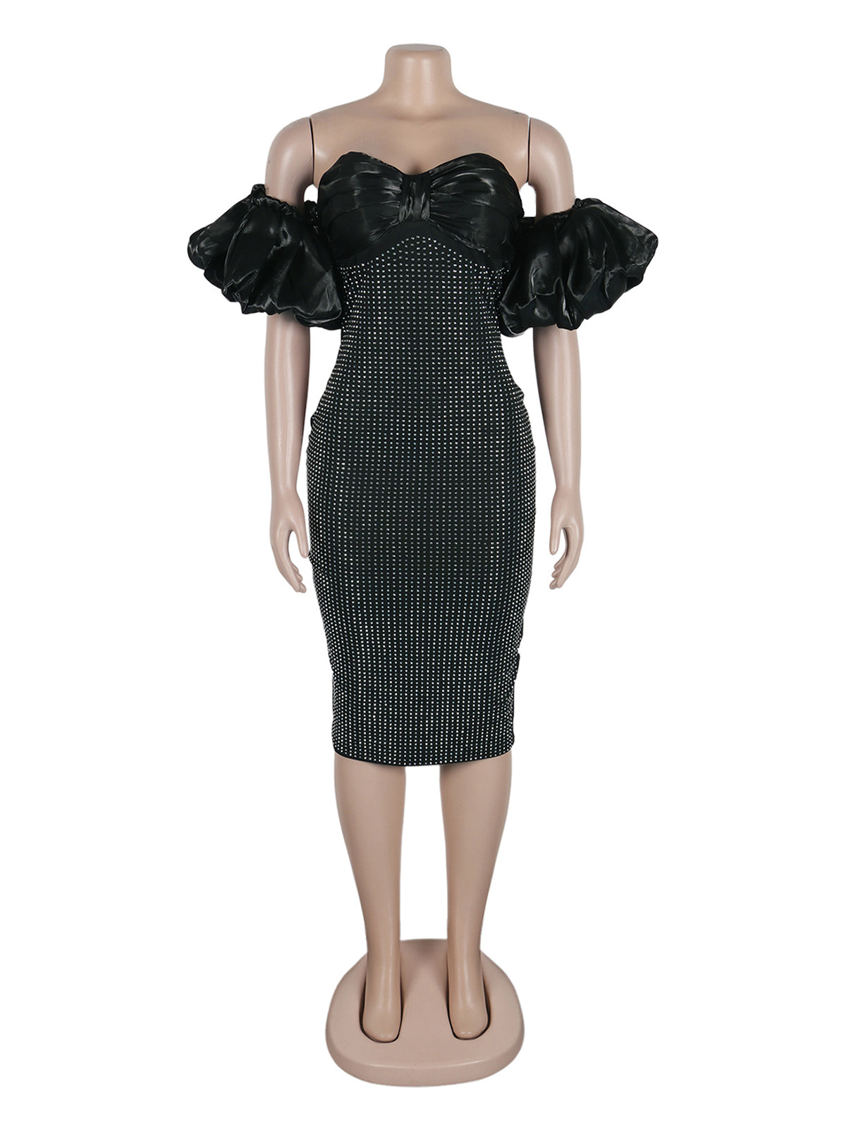 Rhinestone Strapless Slim Dress