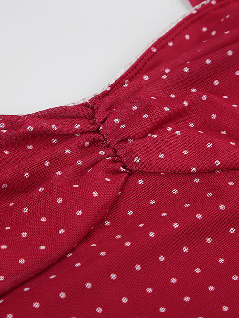 Sexy Polka Dot Print Strap Mini Dress