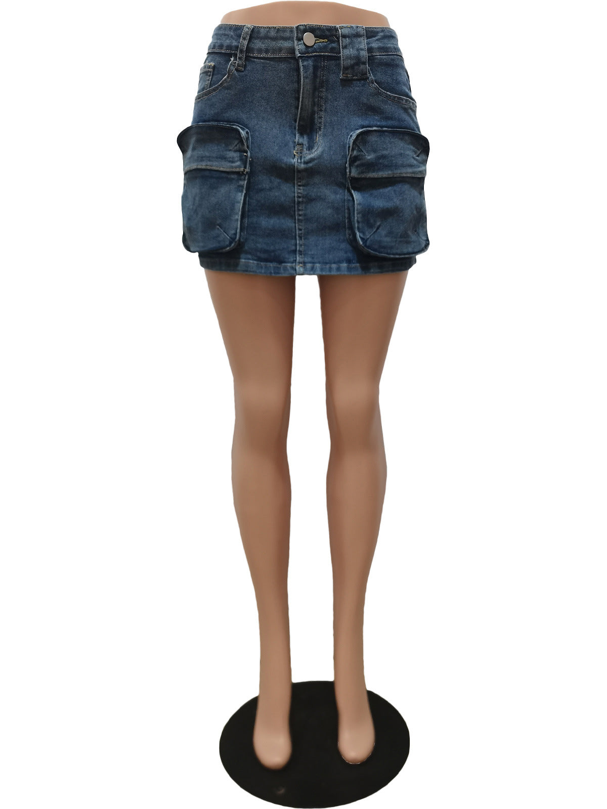 Sexy Street Low Waist Denim Mini Cargo Skirt