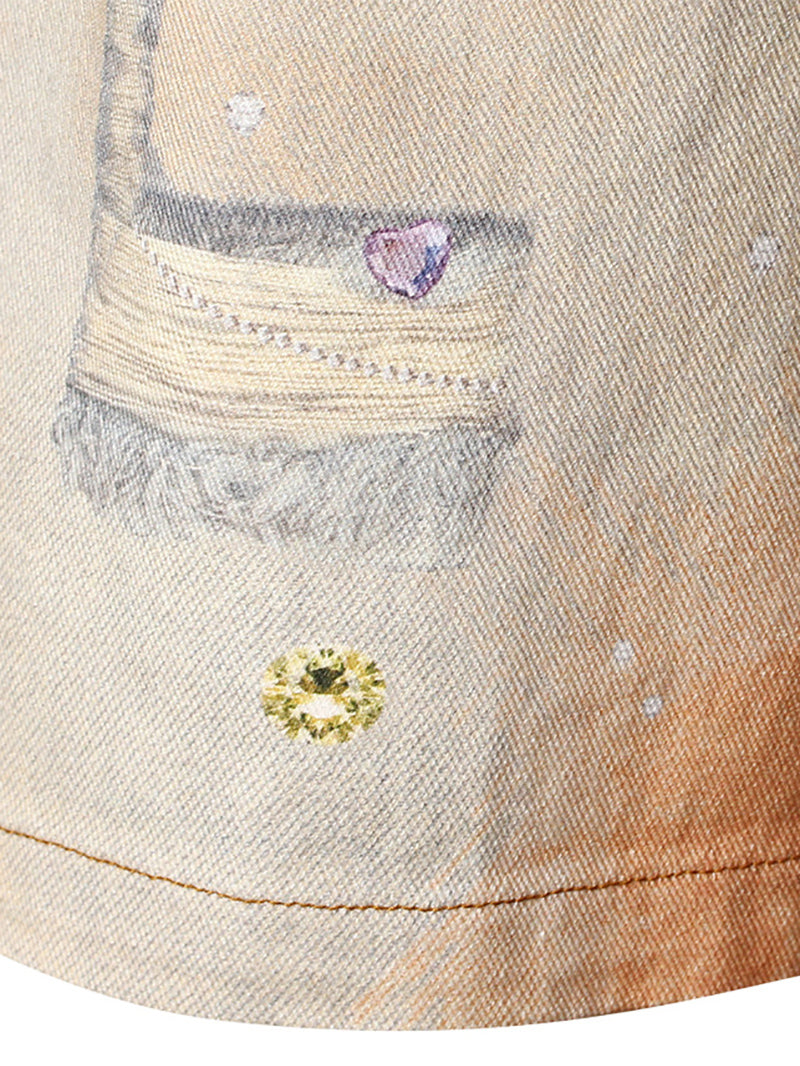 Fashion Print Wide Leg Jeans