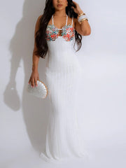 Ethereal Garden Rhinestones Maxi Dress