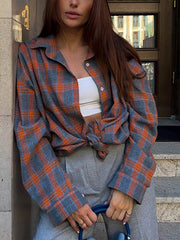 Vintage Loose Plaid Shirt