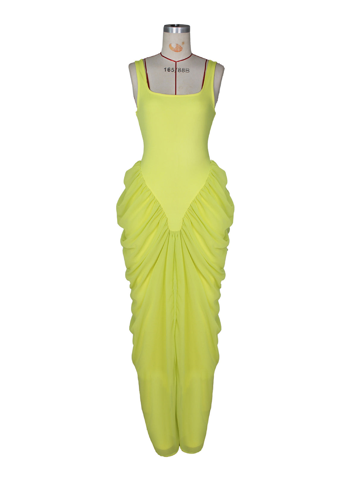 Sexy Sleeveless Solid Chiffon Pleated Maxi Dress