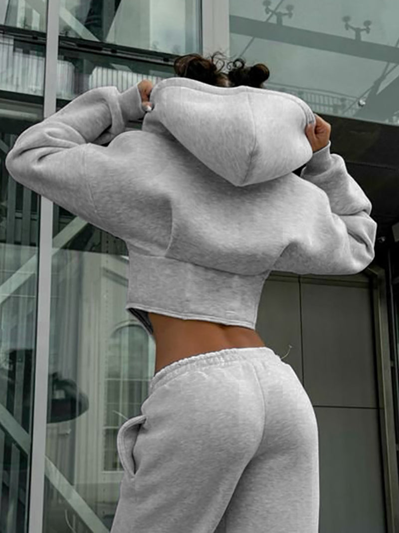 Fashion Zip Up Cropped Corset Hoodie