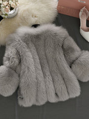 Paneled Faux Fur Short Jacket