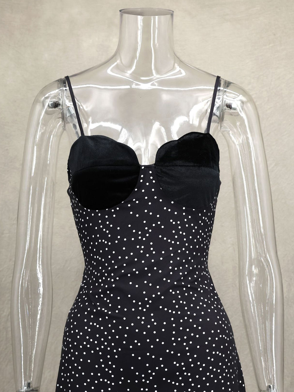 Sexy Spaghetti Strap Polka Dot Print Maxi Dress