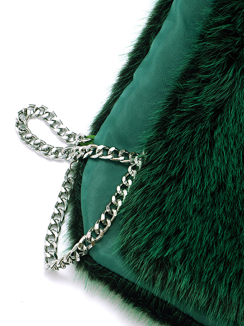 Sexy Faux Fur Side Split Sleeveless Top