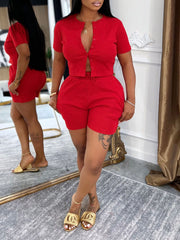 Casual Ribbed Short Sleeveless T shirt Shorts Sets