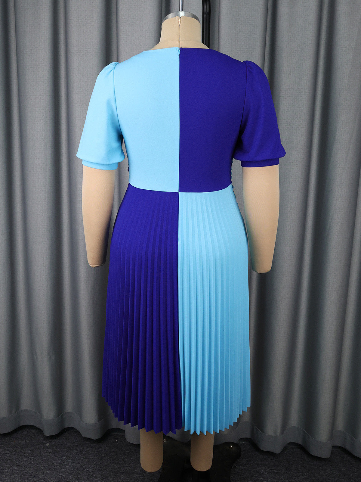 Elegant Color Block Patchwork V Neck Slim Party Dress