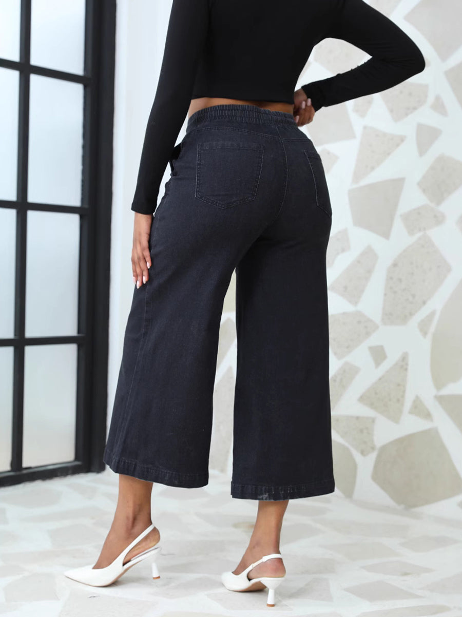 Fashion Drawstring Straight Jeans Ninth-Pants
