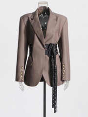 Fashion Double Belted Blazer