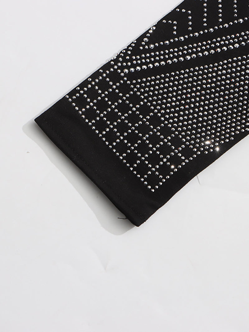 Fashion Rhinestone Embellishment Cropped Jacket