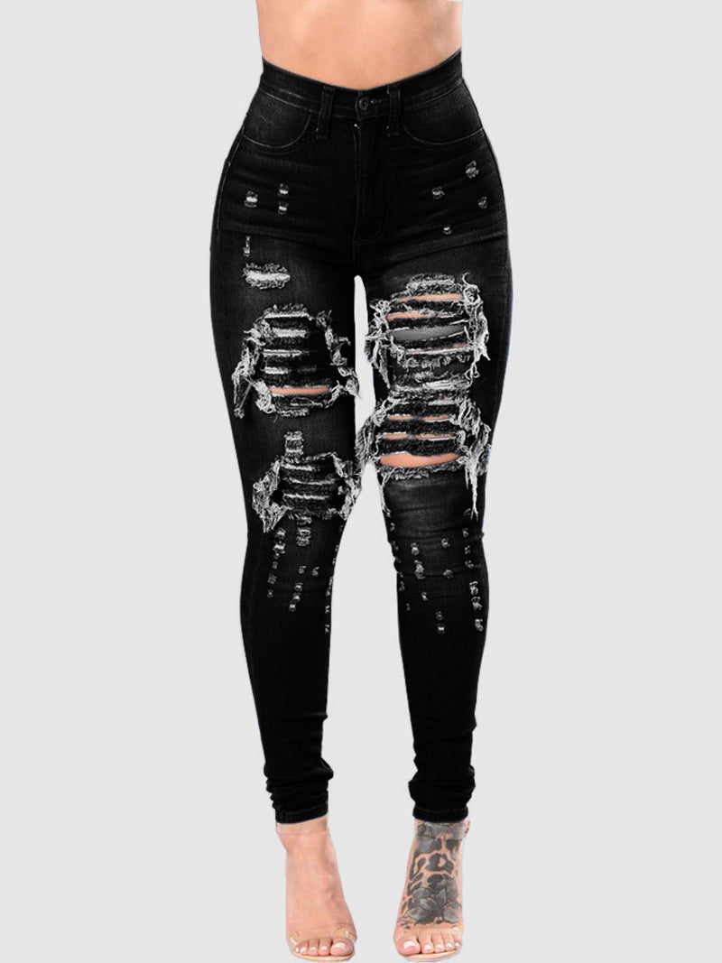 Fashion Ripped Jeans Pencil Pants