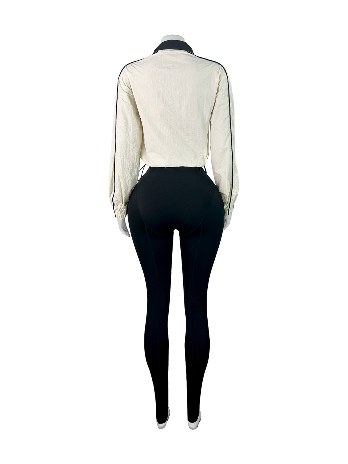 Casual Zipper Sweatshirt Tight Pant Sport Two Piece Set