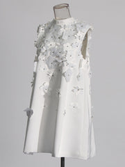 Fashion Grace 3D Flower Sleeveless A-line Dress