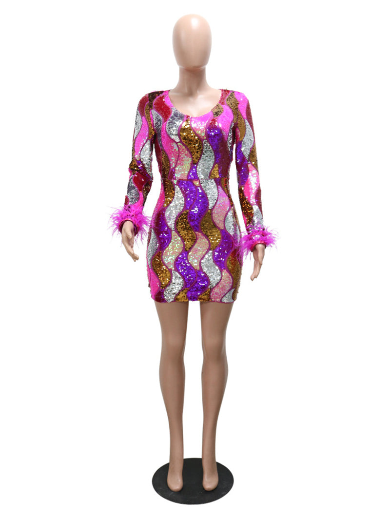 Fashion Sequin Club Party Mini Dress