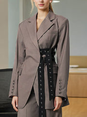 Fashion Double Belted Blazer