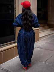 Striped Tie Shirt and Pants Set