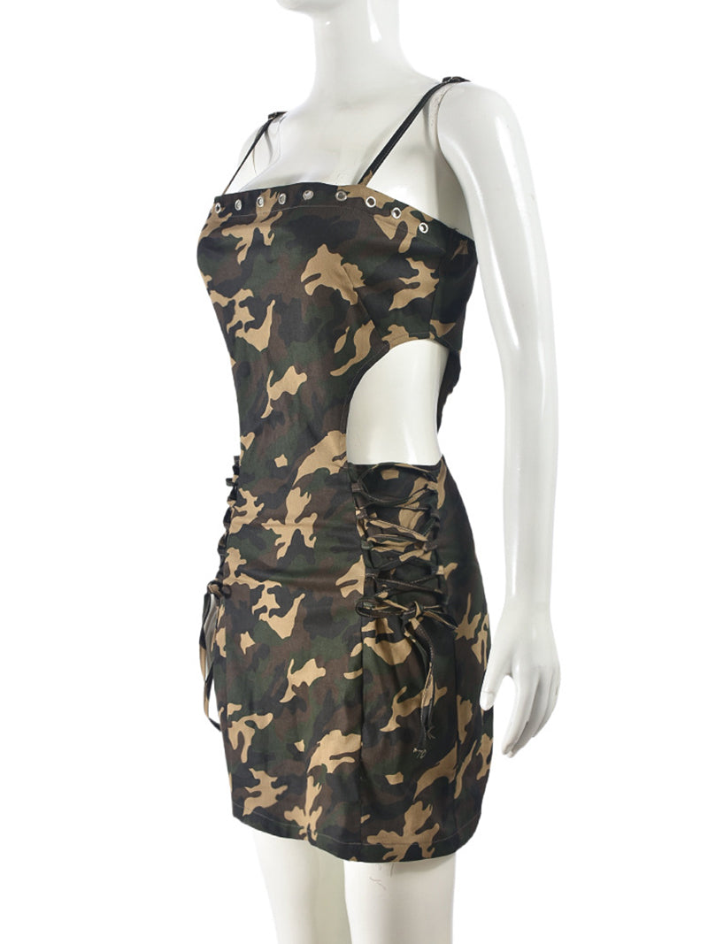 Sexy Camo strap Mini Dress