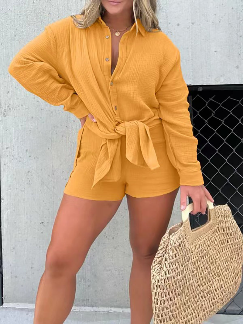 Solid Color Fashion Loose Romper