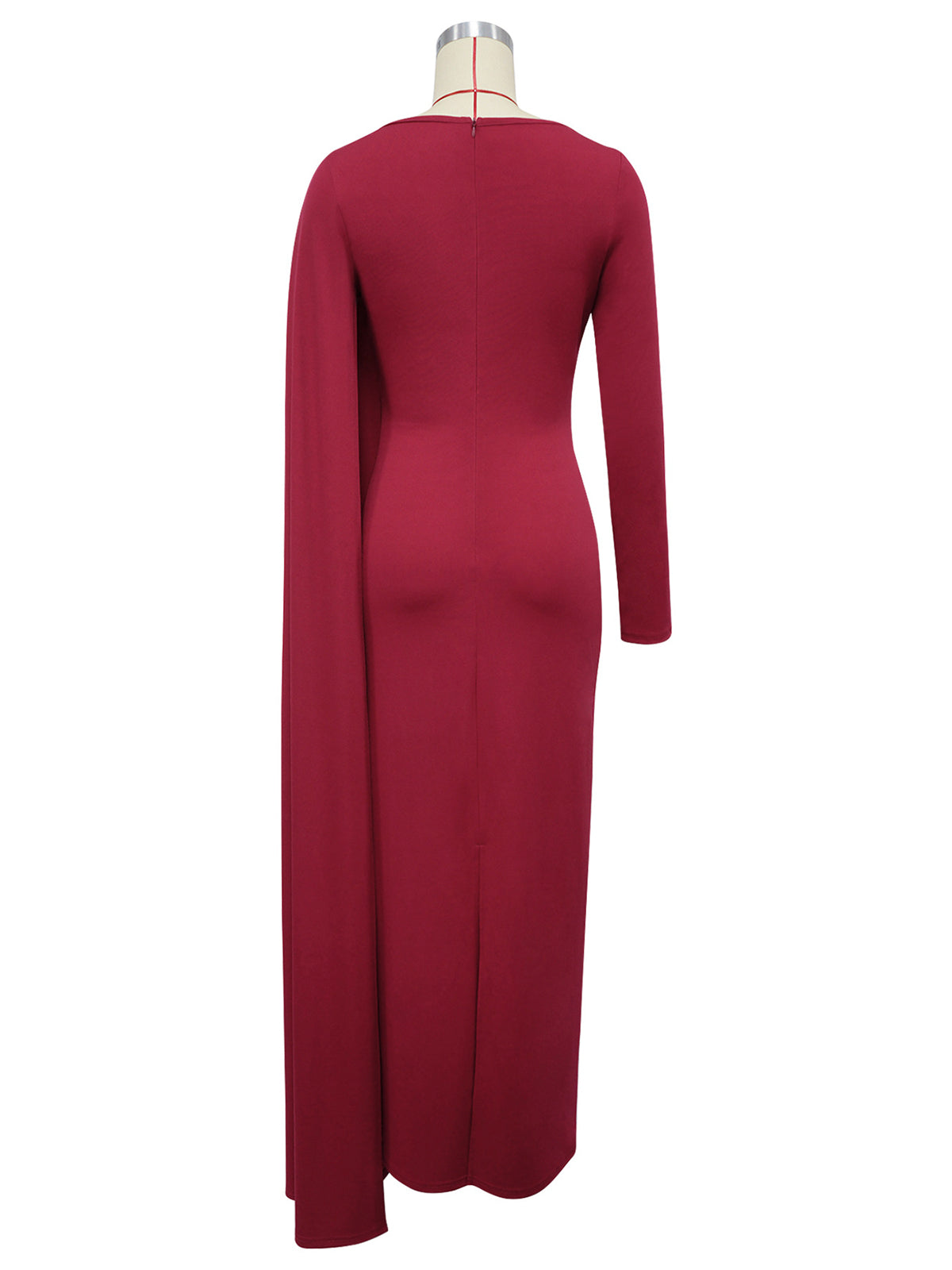 Fashion High Neck Cape Maxi Dress