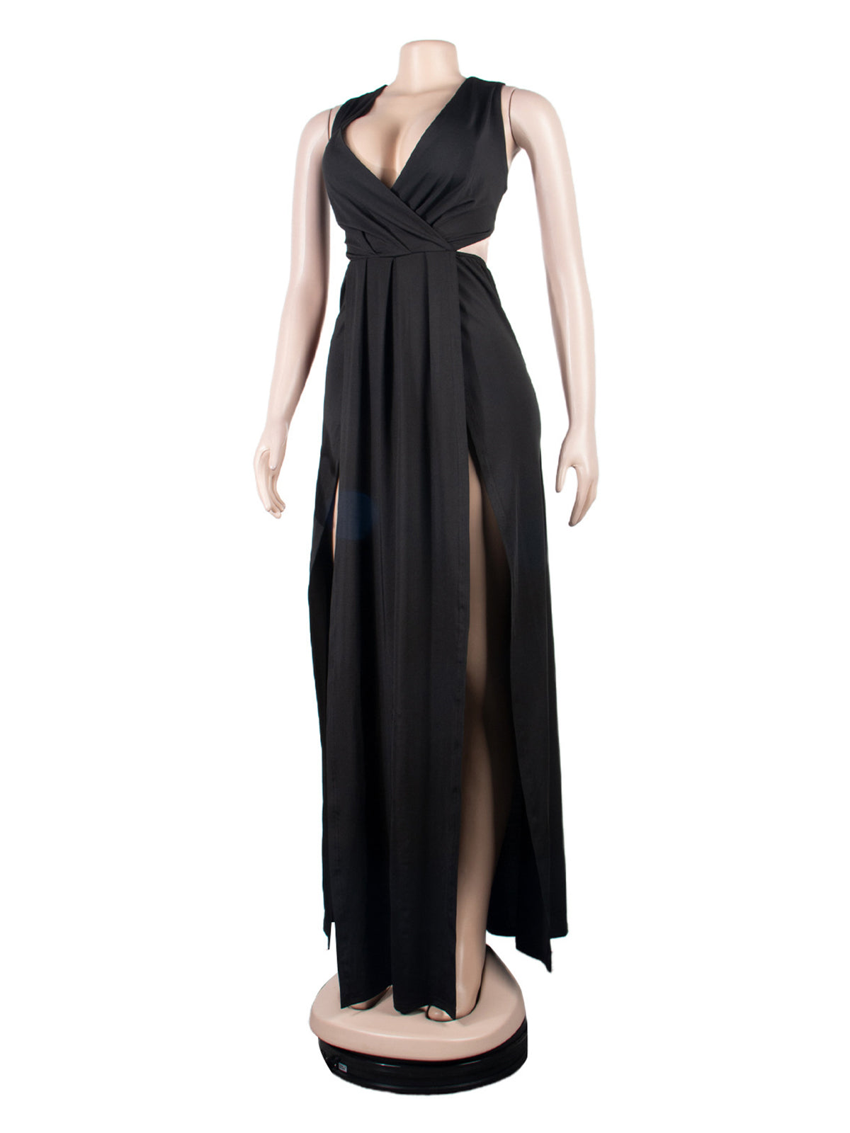 Sexy Deep V Bandage Sleeveless High Slit Maxi Dress