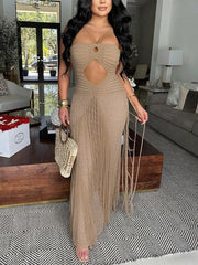 Sexy Hollow Out Crochet Fringe Dress