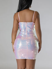 Suspenders sequin Club Bodycon Dress