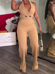 Sexy Halter Backless Casual Jumpsuit