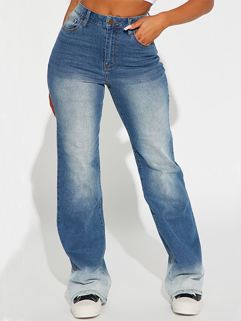 Fashion Elastic Flared Trousers Jeans