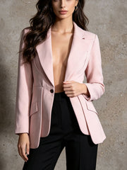 Cutout Asymmetric Fitted Blazer-boutique