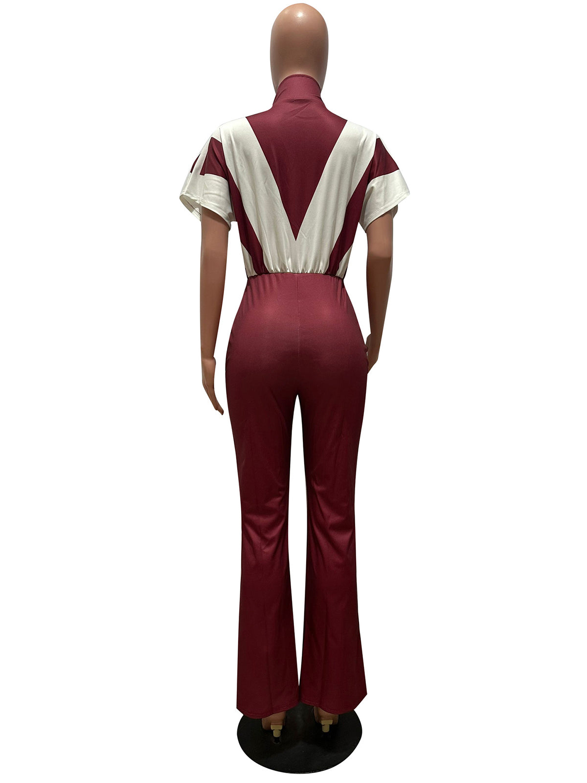 Contrast Color Sports Casual Jumpsuit