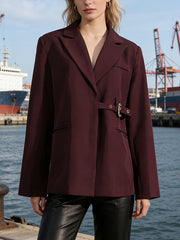 Fashion Irregular Decorative Buckle Blazer