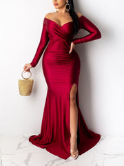 Elegant Off Shoulder Prom Evening Dress