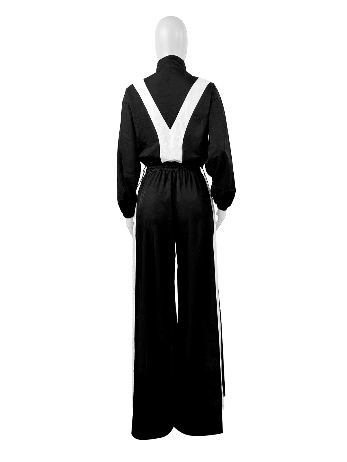 Casual Zipper Sweatshirt Wide Leg Pants Set