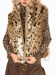 Fashion Leopard Faux Fur Vest