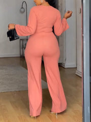Elegant Cutout Slim Waist Wide Leg Jumpsuit
