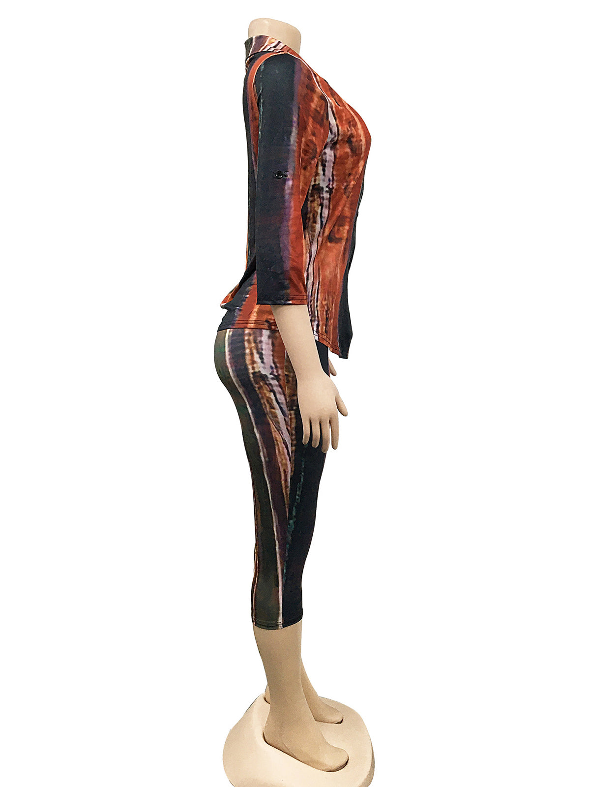 Print Turn-Down Collar Shirt Shorts 2 Piece Casual Sets