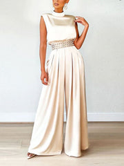 Fashion Sleeveless Wide Leg Jumpsuit