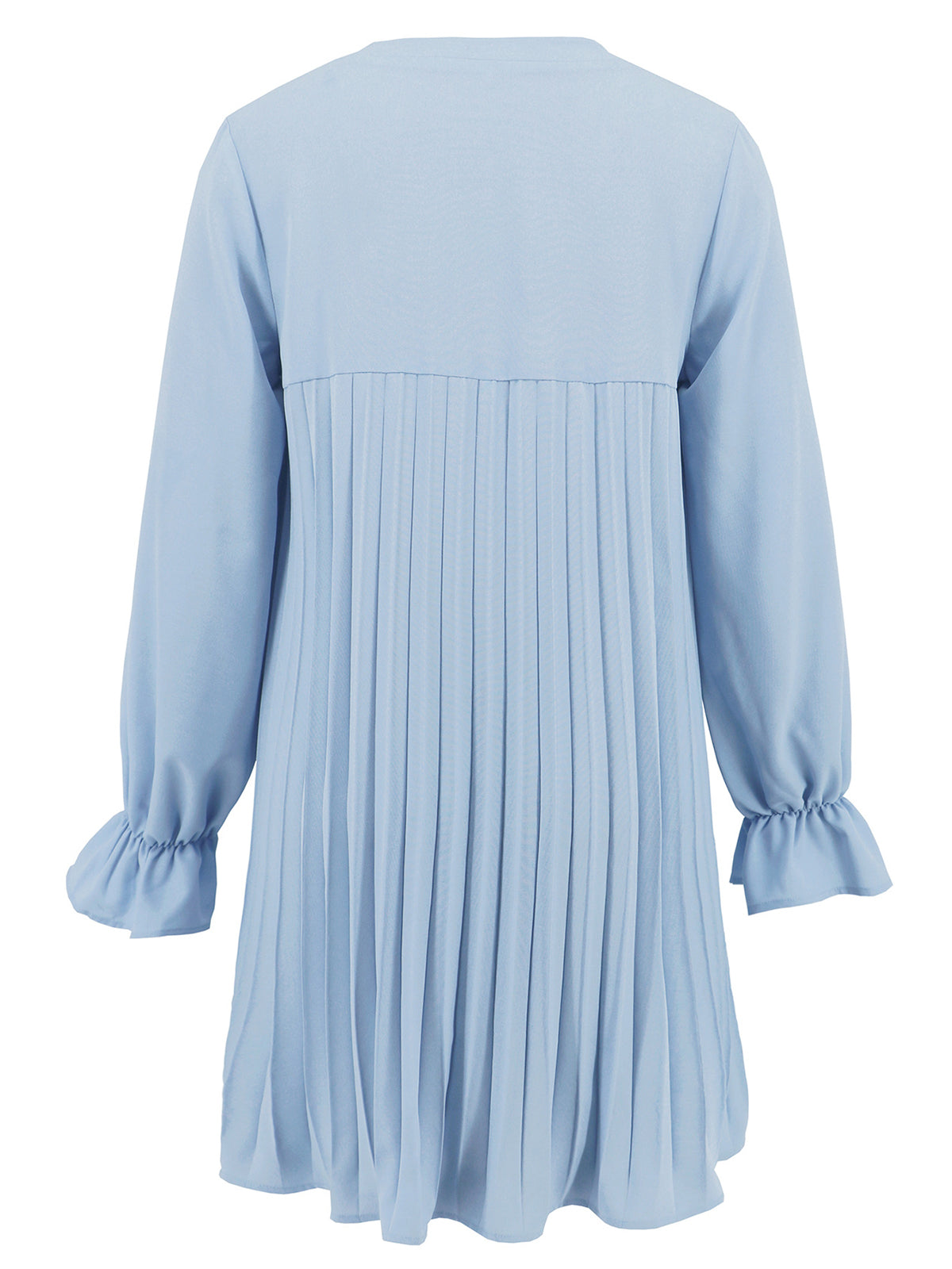 Casual Long Sleeve Solid Elegant Pleated Loose Dress